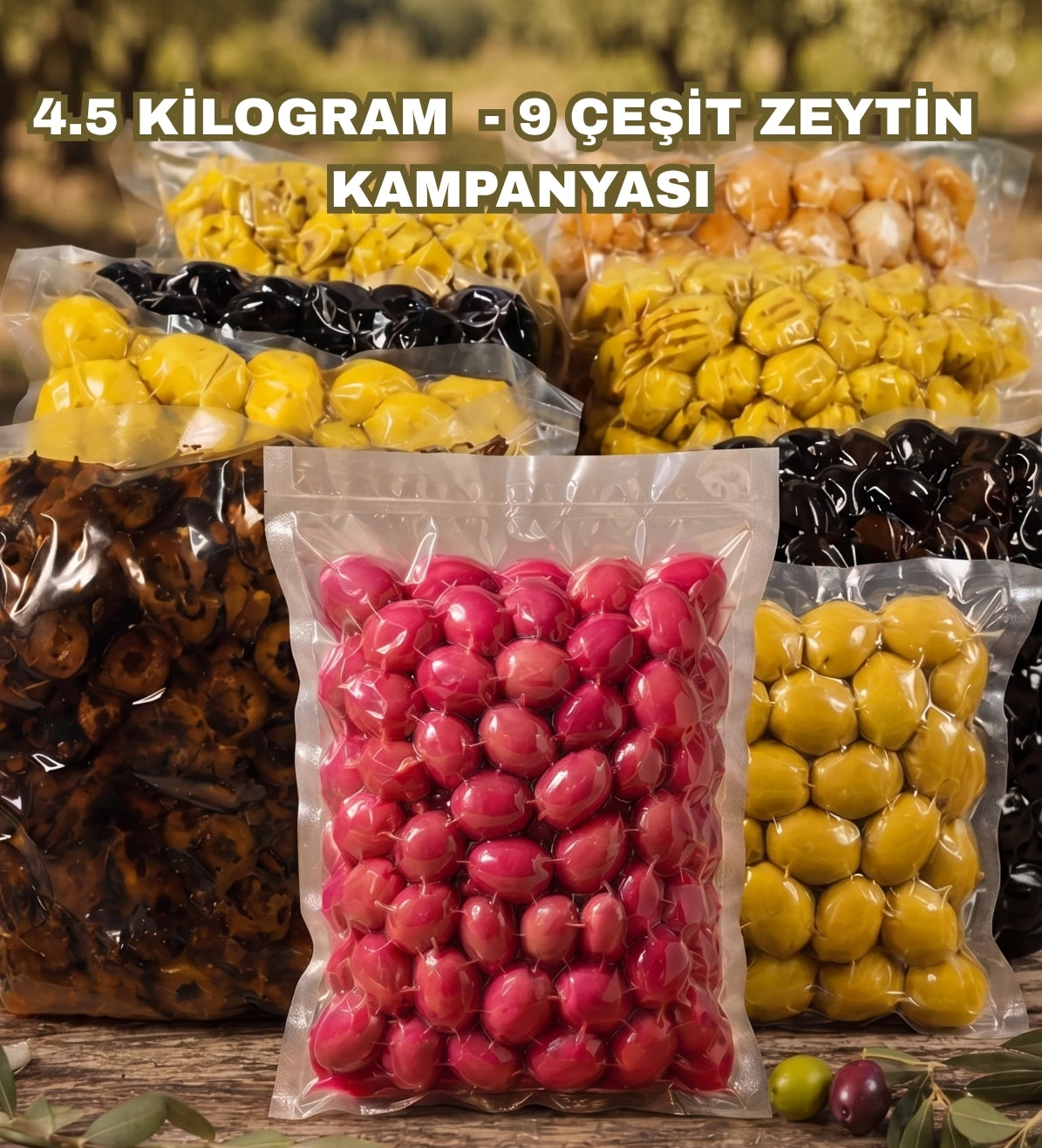 EgeHarmanı™  9 Çeşit 4.5 Kilogram Zeytin Paketi